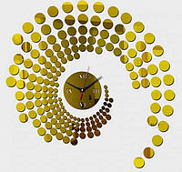 40x60 см, Оригинальные часы, дизайнерские объемные часы на стену Spiral, золото