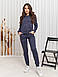Теплий ангоровий костюм, темно-синій, фото 2