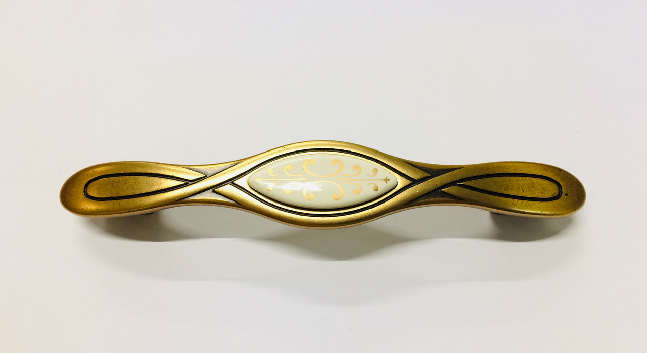 Ручка скоба современная классика с вставкой CG-9-004 античное золото 128 мм - фото 3 - id-p1681922581
