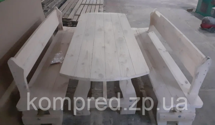 Садовый комплект деревянный стол с две лавки без покраски Чикаго 1,95 м - фото 2 - id-p1662062947