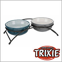 2 Керамические миски с подставкой Trixie Bowl Set Eat on Feet 2 * 0.25л / 13 см