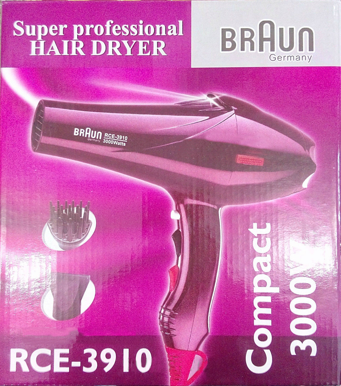 Фен для сушіння волосся Braun Super Professional Hair Dryer RCE-3910