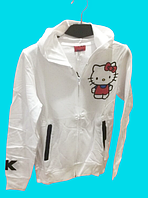 Кофта жіноча з капюшоном байкова Hello Kitty Туреччина 2 кольори Білий, S