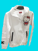 Кофта жіноча з капюшоном байкова Hello Kitty Туреччина 2 кольори Білий, XL