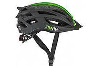 Велошолом ZeroRh helmet twoinone matt dark carbon look -shiny green fluo- matt black (MD)