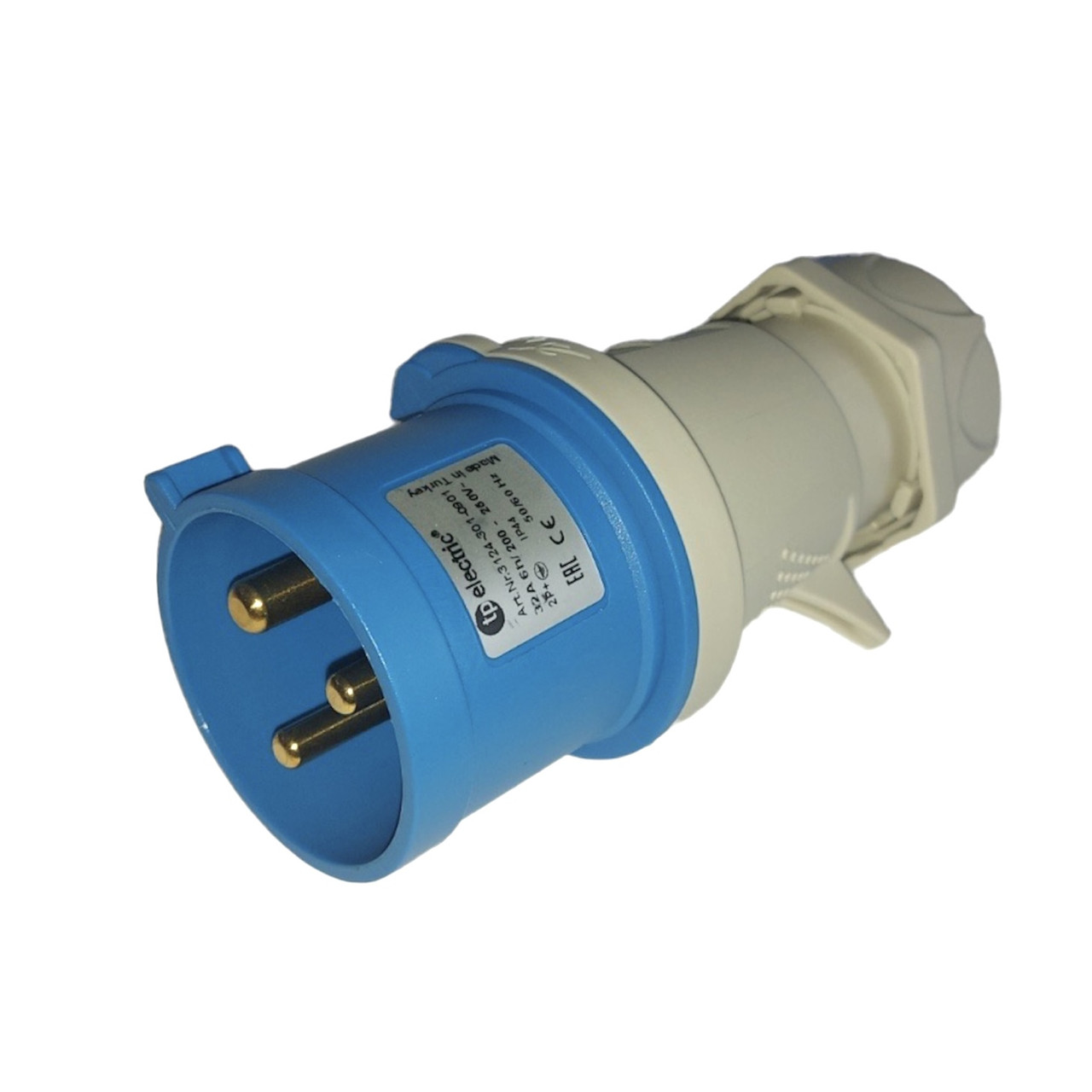 Силовий роз'єм: вилка кабельна, 32А, 3 полюси 2p+e IP44