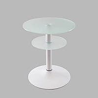 Скляний кавовий стіл Commus Bravo Solo 450 K ss-white-wtm60