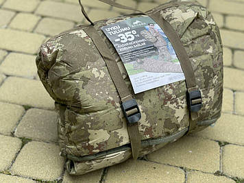 Тактичний зимовий спальний мішок, мішок ковдра, спальник на флісі (до -35°) З камуфляж 80х210см ТУРЕЧЧИНА