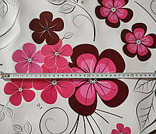 Вінілові наклейки на стіну, шафа, вікна, вітрини "рожеві квіти" 150*88см (лист60*90см), фото 2