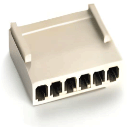 Роз'єм HU-6 розетка на кабель 6 контактів крок 2,54 мм (без контактів)