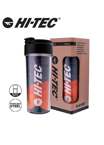 Термокружка Hi-Tec Whip 400 ml Orange-Mountains, фото 4