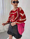 Жіночий светр оверсайз з принтом серце (р. 42-46) 68KF2051, фото 5