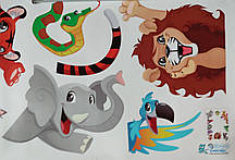 Наклейки для дитячої кімнати, Вінілові наклейки "подглядывающие звірі" (лист30*90см), фото 2