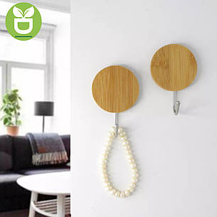 Набір гачків 7,3х4,8 см бамбук, 2 шт в упаковці, фото 2