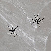 Павутина декор. Yes! Fun Хелловін 40г з двома павучками біла (973675), фото 2