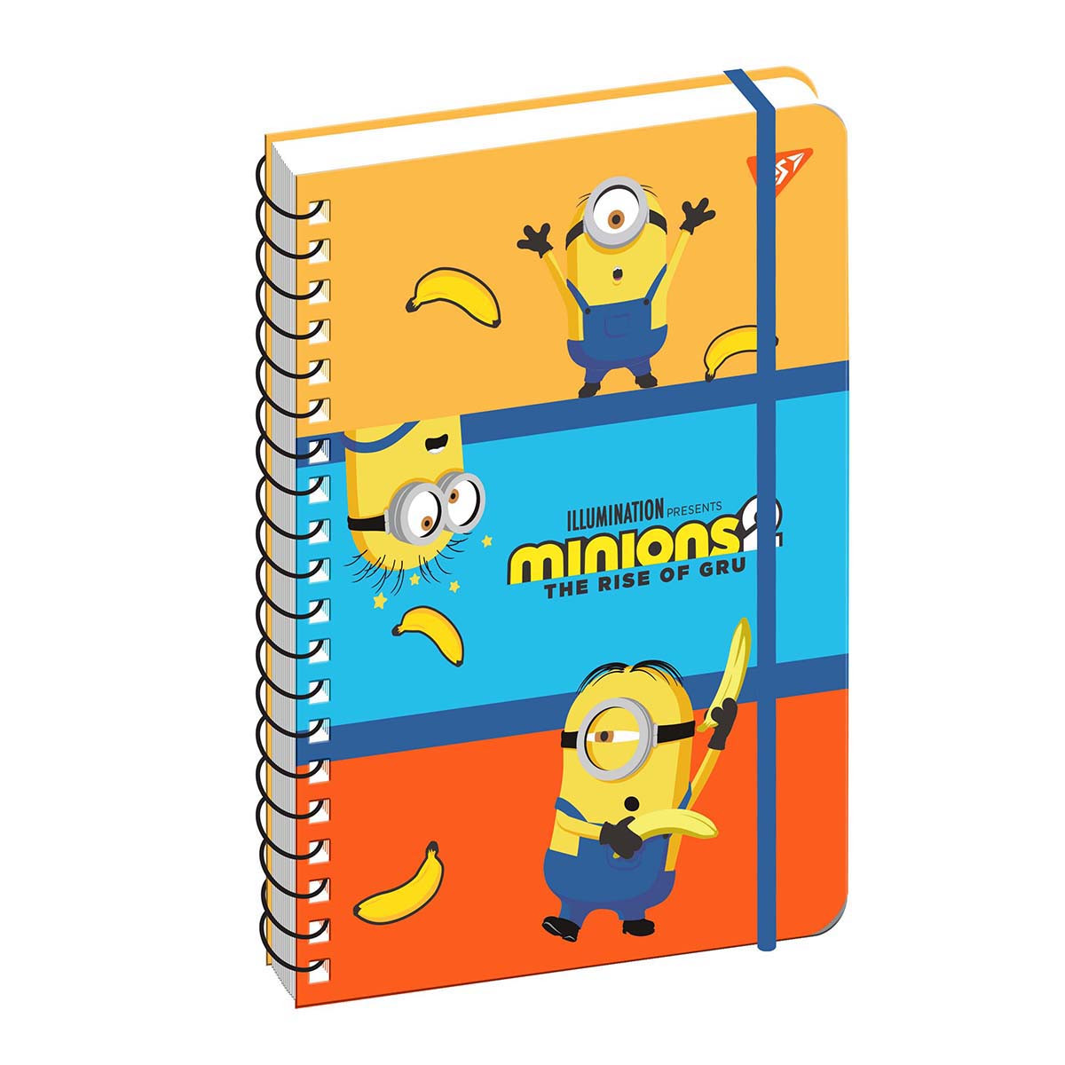 Блокнот YES А5 80 арк. подв. cпіраль з гумкоюMinions (151773)