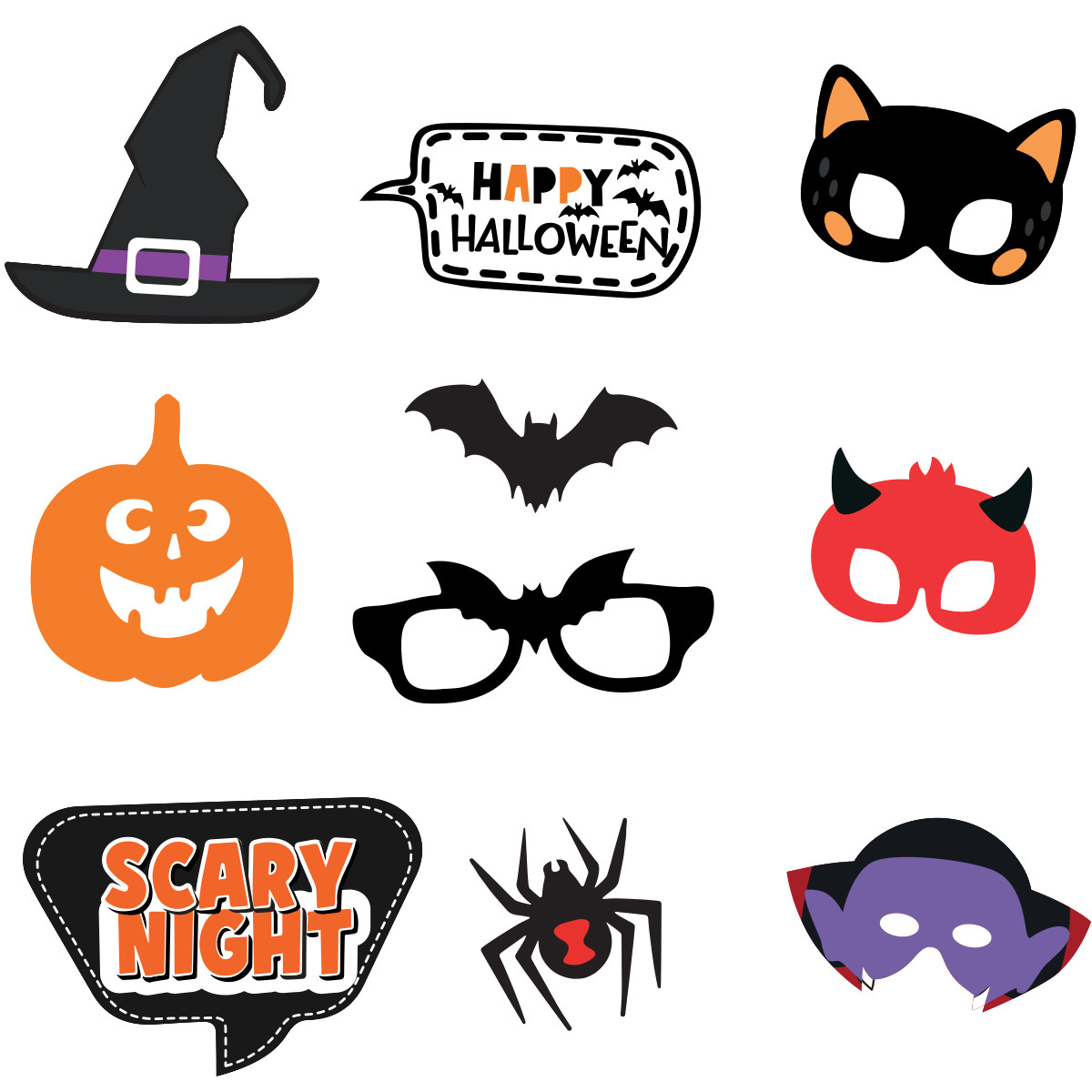 Набір аксесуарів Yes! Fun Хелловін для фотосесії 10 шт (801188), фото 1