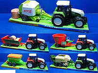 Трактор Сельскохозяйственная техника (5 видов, инерция, подвижные детали, в слюде) 3089 /7089