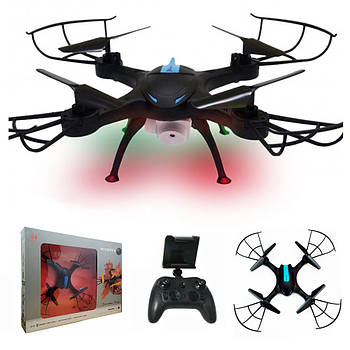 Квадрокоптер на радіокеруванні з WiFi камерою LH-X43W / Дрон з камерою та підсвіткою