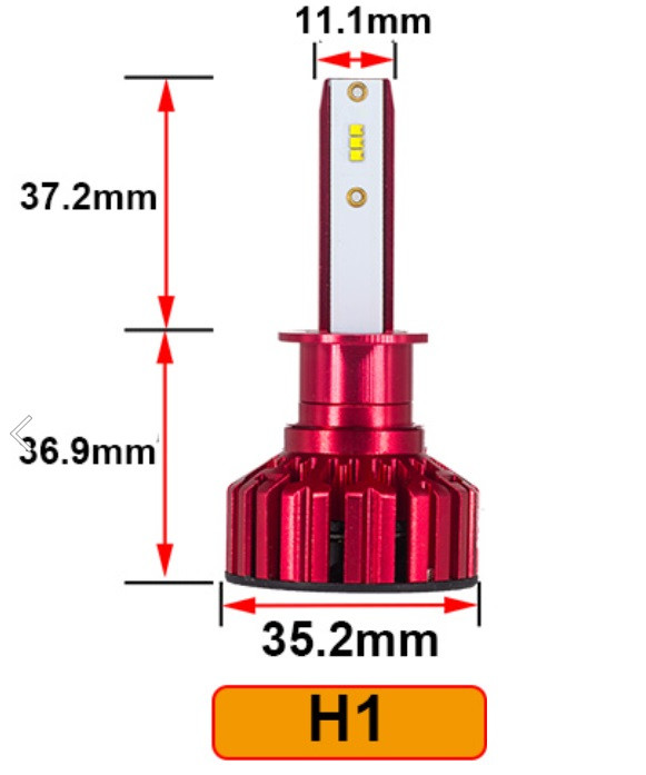 Комплект світлодіодних LED ламп для фар Head Light X3 ZES Цоколь H1