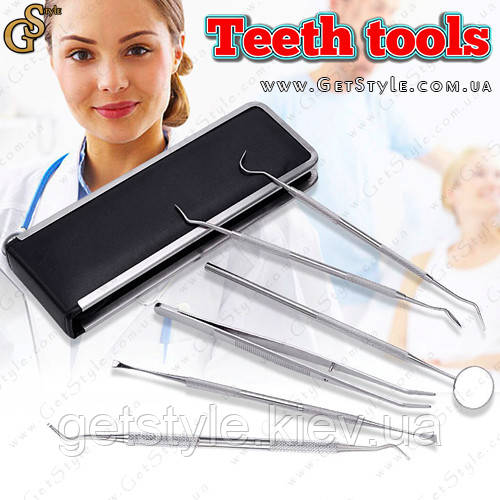 Стоматологічний набір Teeth Tools 6 шт. із чохлом для зберігання