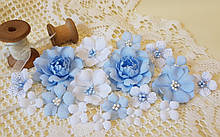 Набір квітів блакитно-білі