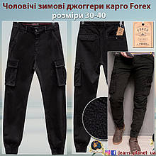 Чоловічі утеплені джинси джоггери карго на манжеті резинці Forex