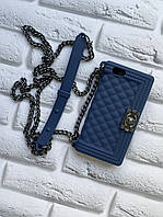 Силіконовий чохол для iPhone 5/5S Синя сумка Шанель