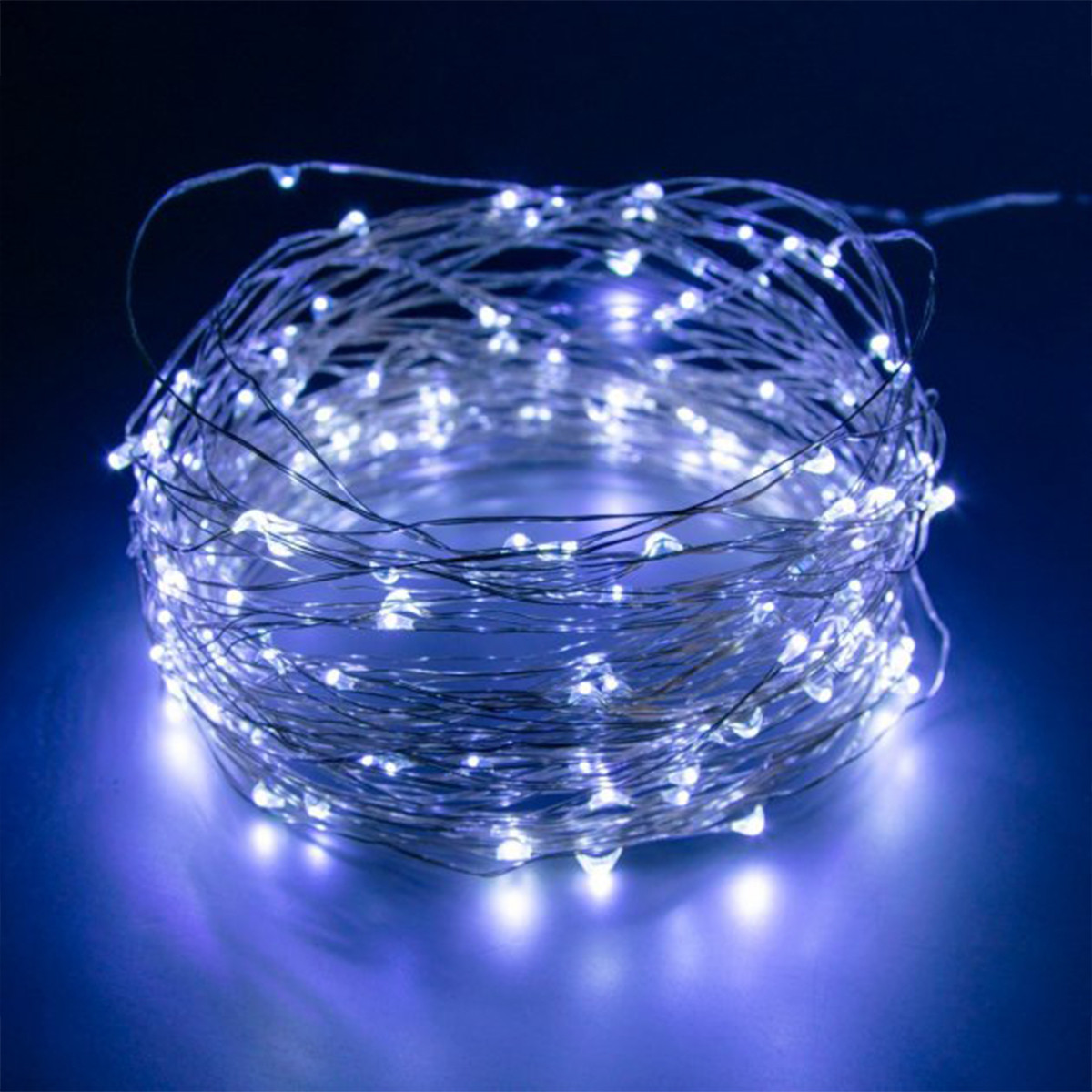 Світлодіодна гірлянда нитка крапля роси 200 LED 20 м від USB холодний білий, фото 1