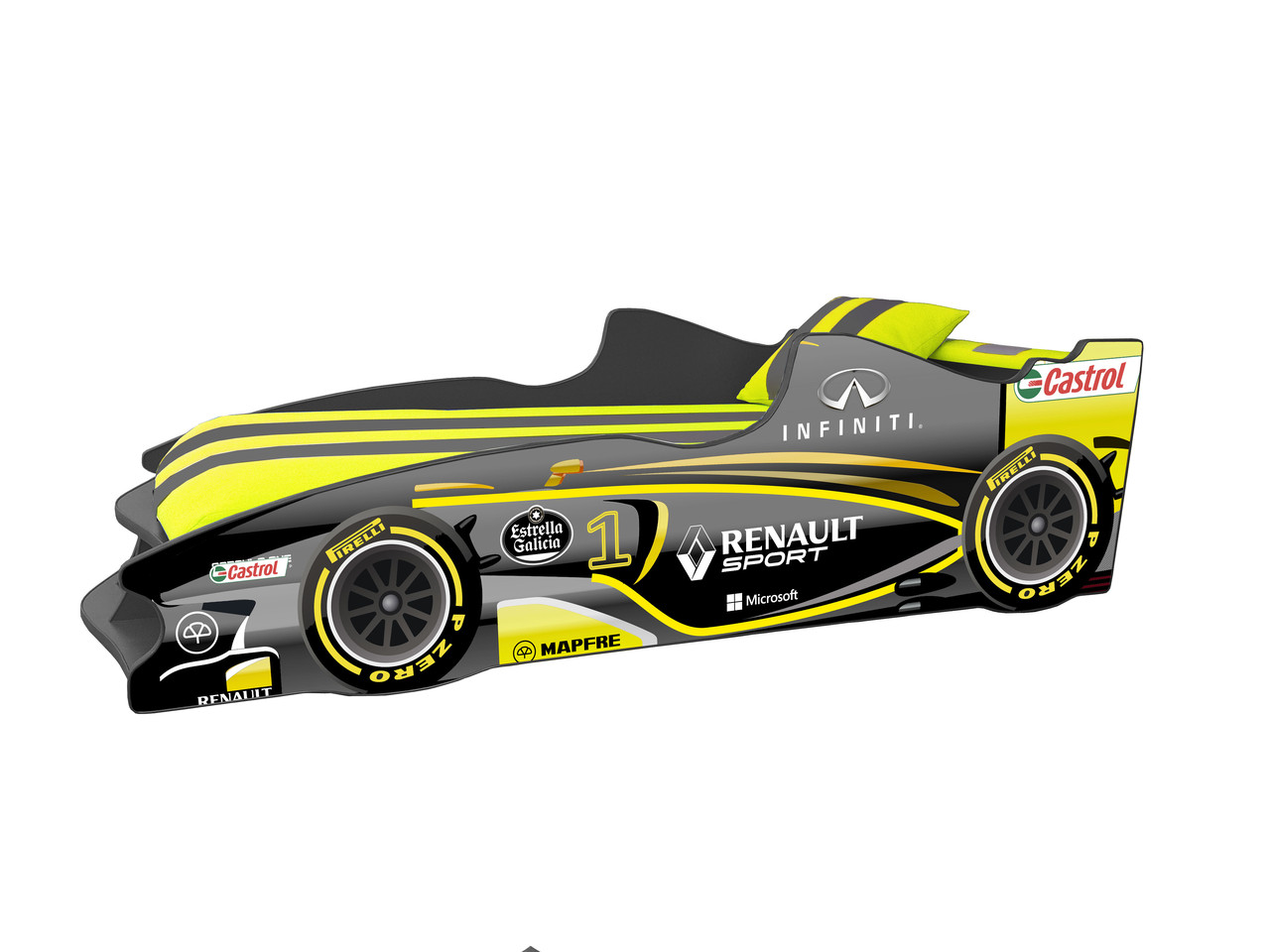 Дитяче ліжко Formula 1 у вигляді авто 170*80 см з матрацом, безкоштовна доставка