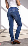 Джинси для вагітних slim fit під животик з лампасами Nicolle S Юла Мама Синій, фото 6