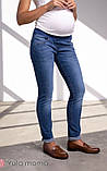 Джинси для вагітних slim fit під животик з лампасами Nicolle S Юла Мама Синій, фото 7