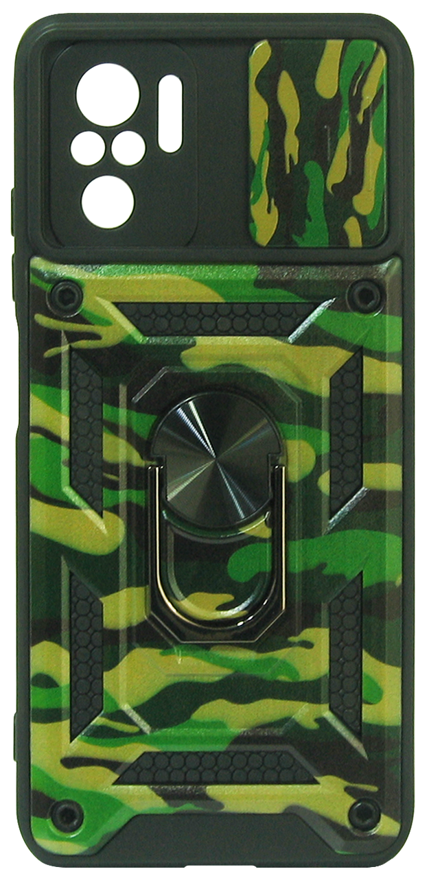 Накладка Xiaomi Redmi Note 10/Note 10S green military Camshield Honor New