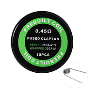 Набор спиралей для баков PREBUILT Coil - FUSED CLAPTON (Kanthal, 0.45 ohm)