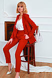 Жіночий офісний брючний костюм Люкс червоний (різні кольори) ХС С М Л, фото 9