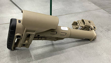 Складаний приклад DLG TACTICAL DLG-130-052 з трубкою Mil-Spec DLG-147, Койот, з рег. підщочником, антабка на 2 сторони, фото 3