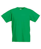 Детские футболки Унисекс Fruit of the loom, футболки детские базовые, детская футболка 7-8, ярко-зеленый