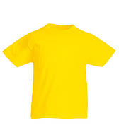 Детские футболки Унисекс Fruit of the loom, футболки детские базовые, детская футболка 12-13, желтый