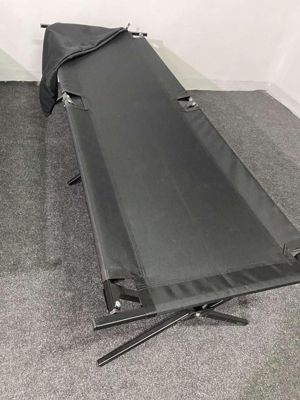 Розкладачка посилена складане ліжко  до 200кг чорна