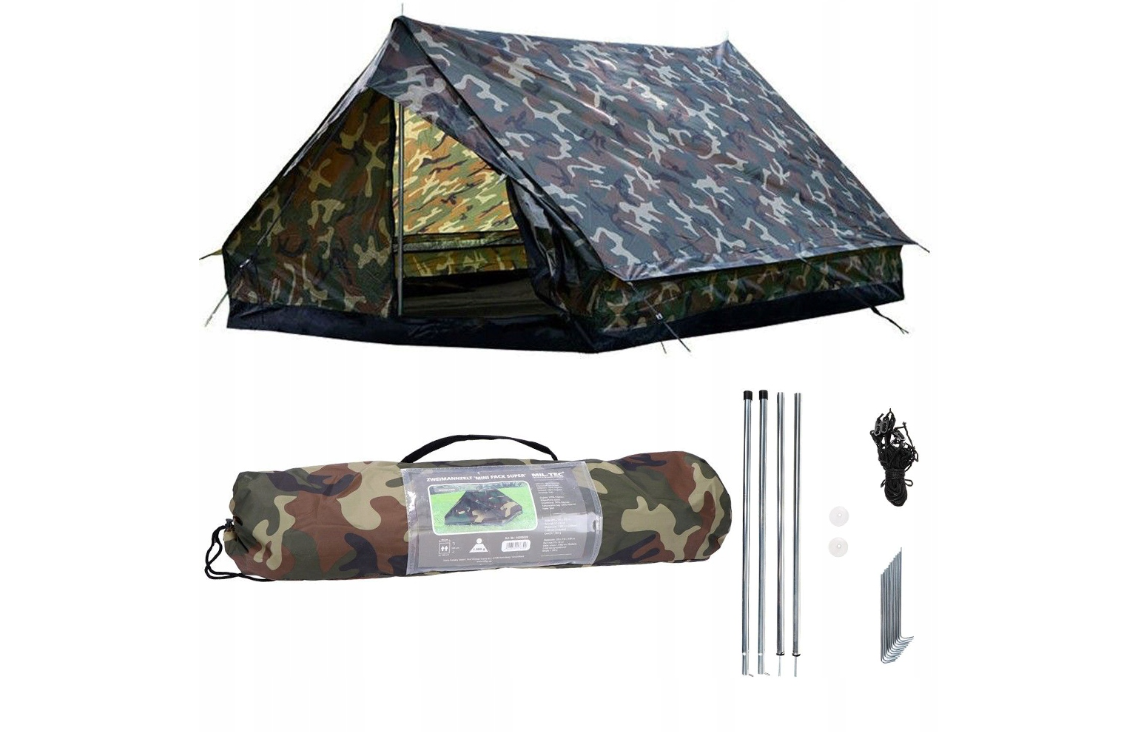 Військовий тактичний намет на двох Mil-Tec Mini Pack Super Woodland