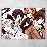 Аниме плакат постер "Бродячие псы / Bungou Stray Dogs" №7