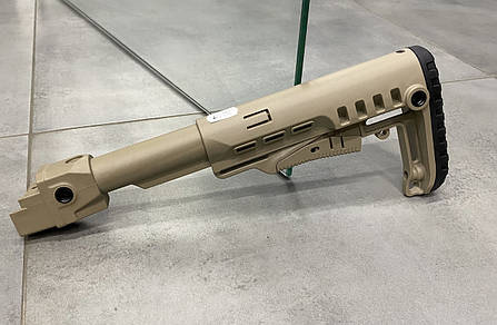 Прямий приклад DLG TACTICAL DLG-087 з трубкою DLG-146, телескоп, без підщочника, Койот, антабка на 2 сторони, фото 3