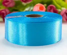 Атласна стрічка 25 мм (23 м.) блакитна