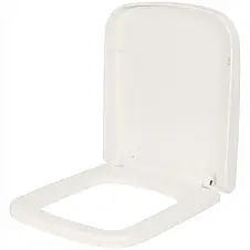 Сидіння для унітаза з плавним закриванням, стільчик Comfort White — білий дюропласт, фото 3