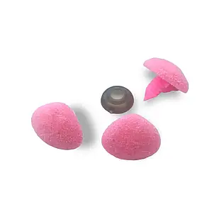 Носики для Іграшок, Оксамитові, 10×11 мм, Колір: Рожевий (1 шт.)