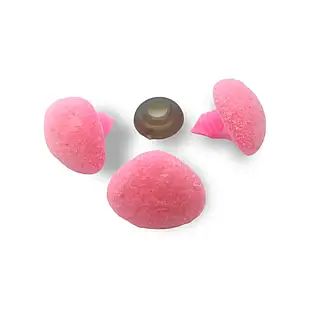 Носики для Іграшок, Оксамитові, 12×15 мм, Колір: Рожевий (1 шт.)
