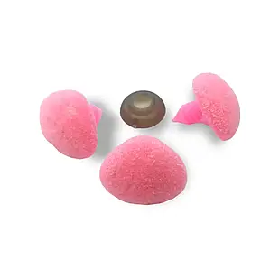 Носики для Іграшок, Оксамитові, 17×21 мм, Колір: Рожевий (1 шт.)