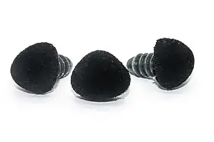Носики для Іграшок, Оксамитові, 9×11 мм, Колір: Чорний (1 шт.)