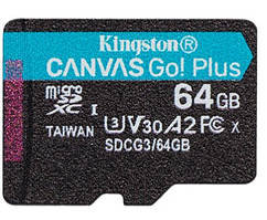 Карта памяті microSD 64GB C10 UHS-I U3 A2 R170/W70MB/s (SDCG3/64GBSP) Арт.36931 Kingston