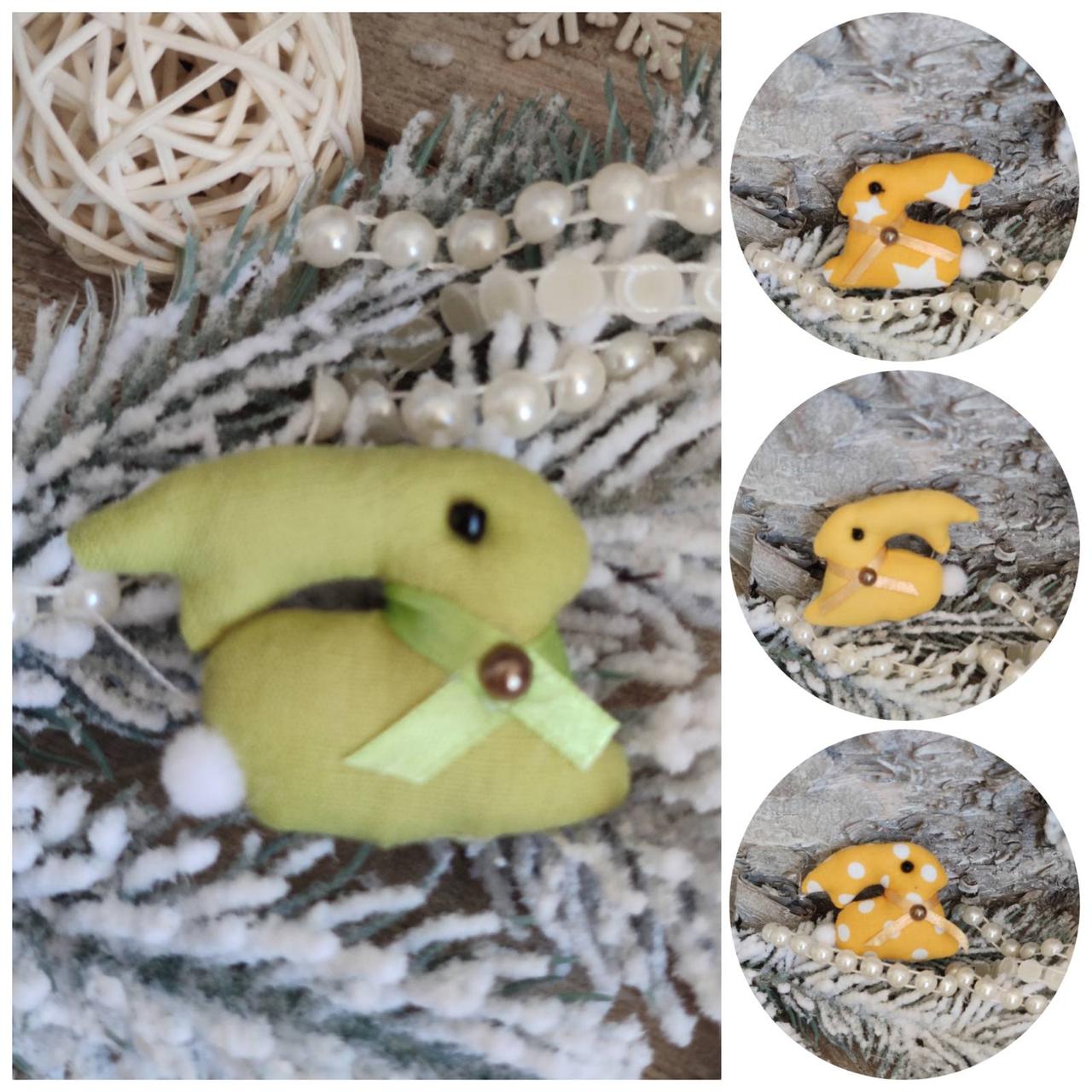 Текстильна іграшка кролик для композицій, великодній кролик, кролик ручна робота, фото 1